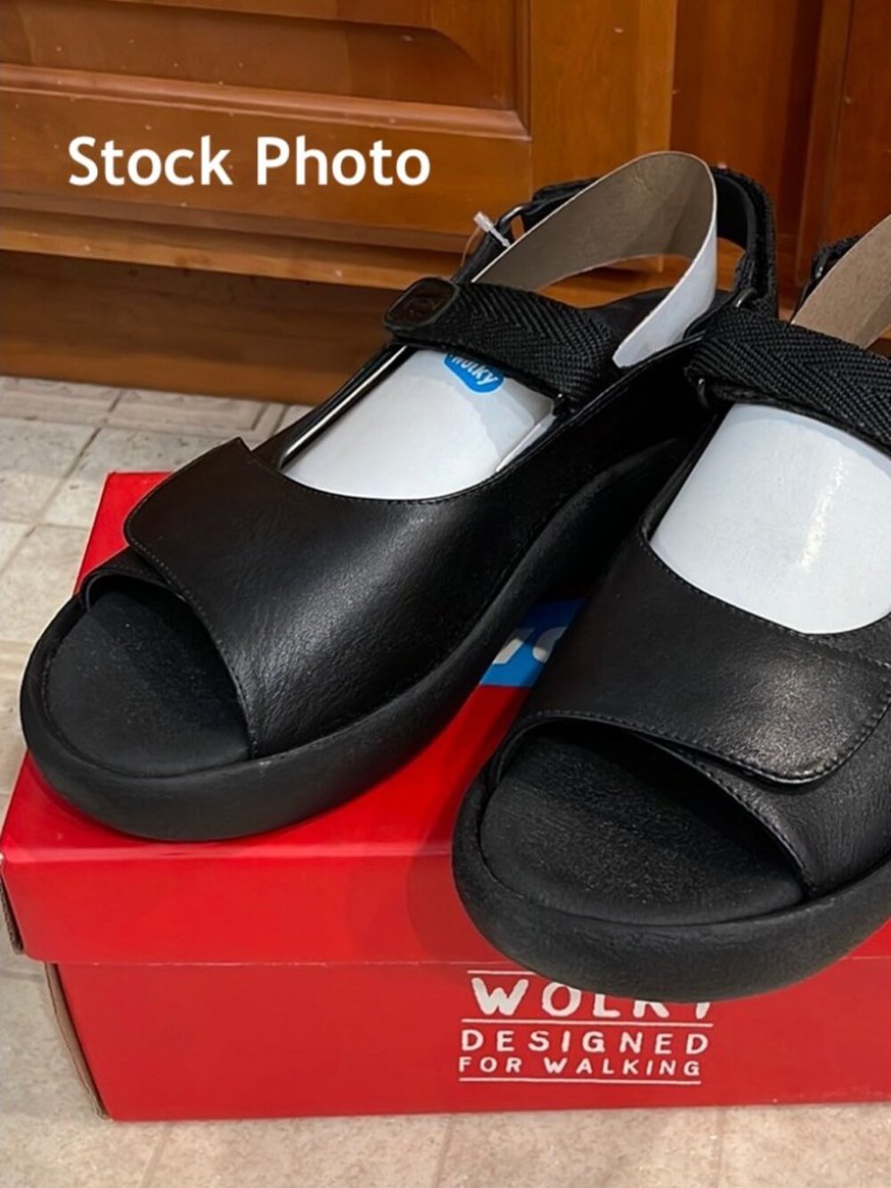 NWOT! WOLKY Jewel Sandals Adjust Strap Black Leather Comfort EU 42 US 10-10.5 - Picture 10 of 12